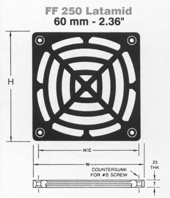 60mm Latamid Fan Filters - P/N 150254